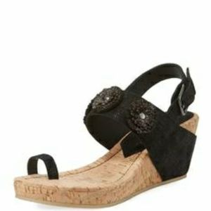 Donald J Pliner Gilly Floral Platform Wedge Sandal 10